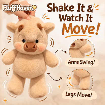 FluffHaven® Running Highland Cow Plush